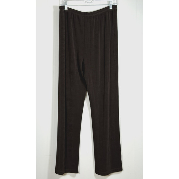Chicos Travelers No Tummy Slinky Knit Pants Size 2 US 12/14 Chocolate USA New - Picture 2 of 11